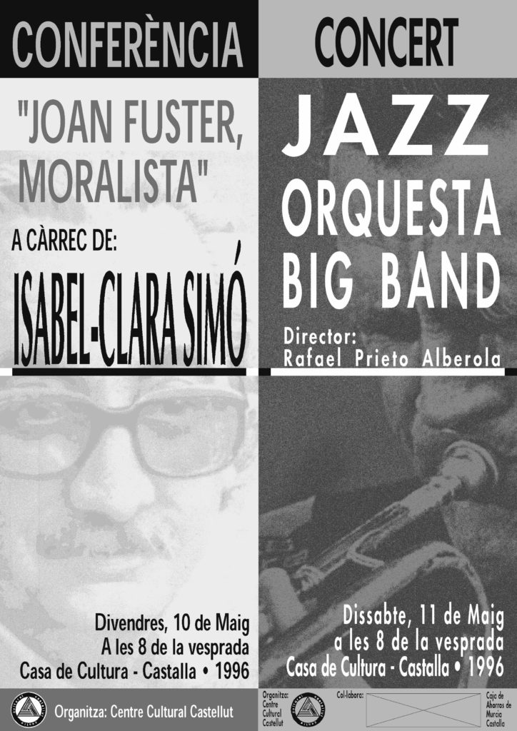 Conferència - Concert "Joan Fuster, Moralista" a càrrec de Isabel-Clara Simó i Jazz Orquestra Big Band 1