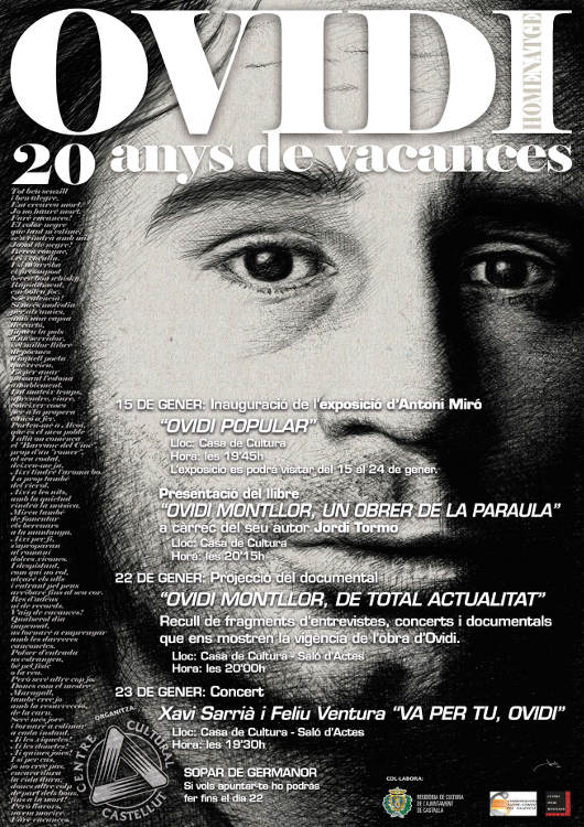 El Centre Cultural Castellut organitza un homenatge a Ovidi Montllor