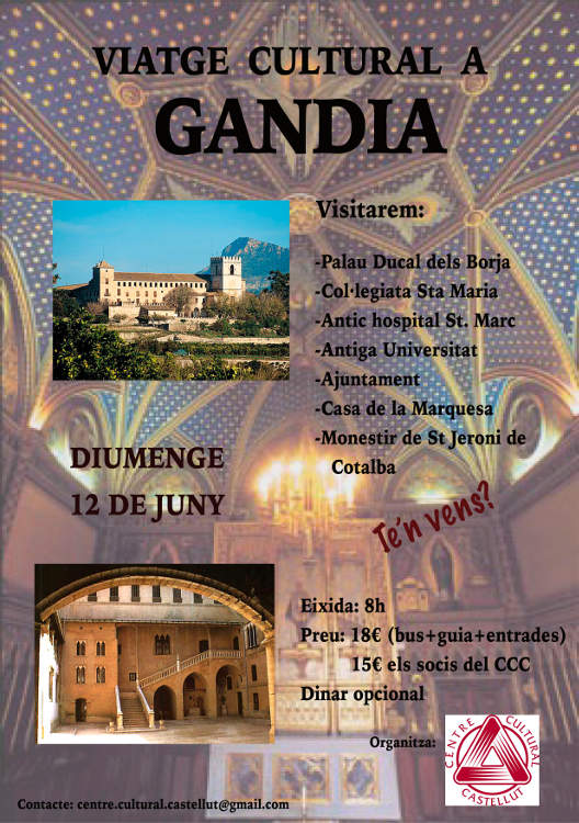 Coneguem el nostre País: Viatge Cultural a Gandia