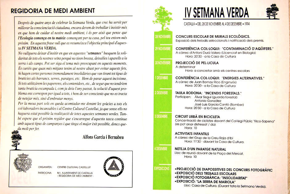Memòria del Centre: Setmanes Verdes 4 4 Setmana Verda Castalla