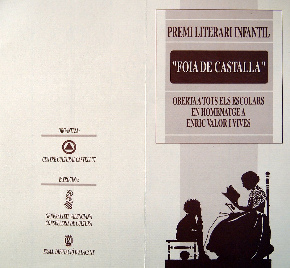 Memòria del Centre Premi Literari Infantil “Foia de Castalla” - I – 1
